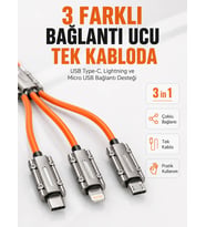 Çinko Alaşımlı Metal Konnektörlü Dayanıklı 6A Hızlı Şarj Kablosu