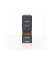 Kronos Dolap Tek Raflı 6 Çekmeceli 44x59x134 Çam-Antrasit