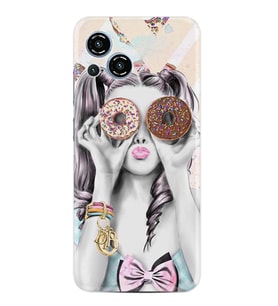 Reeder S23 Max Pro Kılıf Resimli Desenli Baskılı Silikon Donut Girl 1408