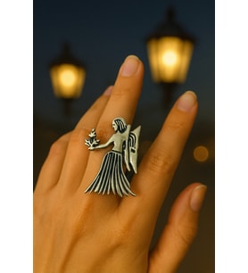 Başak Burcu Simgeli Unisex Ayarlanabilir Metal Yüzük