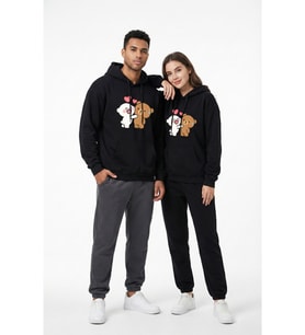 Nevermind Unisex Oversize Hoodie Kalpli Figür Baskılı (Siyah)