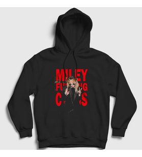 Presmono Unisex Siyah Fing Miley Cyrus Kapüşonlu Sweatshirt 399820tt