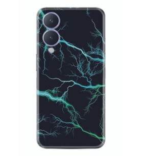 Vivo Y17s Kılıf Silikon Desen Özel Seri Green Thunder 1693