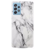 Kılıfland Samsung Galaxy A52 Kılıf Silikon Resimli Kapak Fragile White Marble Mermer Stok 1103