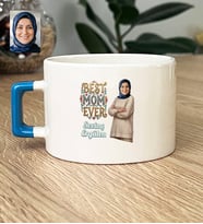 Kişiye Özel Karikatürlü Best Mom Ever Anneye Hediye Lüks Fincan Anneler Günü Hediyesi