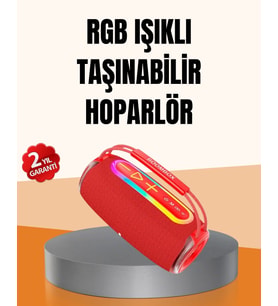 IPX6 Su Geçirmez RGB LED Işıklı Taşınabilir Bluetooth Hoparlör 2400 mAh