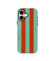 iPhone 16 Vorian Çift Katmanlı MagSafe Kılıf Terracotta Mint Stripe