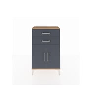 Arges Komodin Tek Raflı 2 Çekmeceli 2 Kapaklı 60x30x96 Çam-Antrasit
