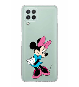 Samsung Galaxy A22  Kamera Korumalı  Kapak Minnie Mouse Tasarımlı  Şeffaf Kılıf