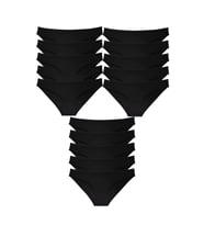15 adet Süper Eko Set Likralı Kadın Slip Külot Siyah
