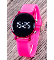 Fuşya Renk Kız Çocuk Saati Led Watch Hediye Bileklik Kol Saat ST-304313