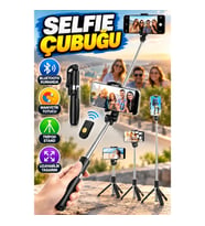 Manyetik Bluetooth Kumandalı Cep Telefonu Tripod Standı ve Selfie Çubuğu