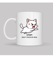 Northcity Stop Don’t Touch My Mug Yazılı Kedi Tasarımlı Kupa Model 211 Komik Baskılı Seramik Kahve Kupası