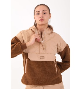 Maraton Comfort Kadın Kapüşonlu Taba Sweatshirt