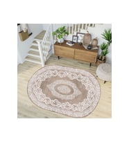 Eliana Home Baskılı, Yıkanabilir Kaymaz Taban Oval Halı TYC00515952016 100x150 cm (Kahverengi)