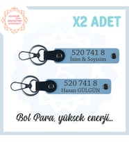 Gök Mavi, İsme Özel Hediyelik 2'li Anahtarlık, Bolluk Getiren Kodlar 520 741 8 Manevi Denge ve Huzur (Çok Renkli)