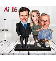 Kişiye Özel Ahşap Biblo - Aile Karikatür Biblo - 3 Kişilik Aile Biblo 6