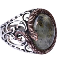 925 Ayar Katı Gümüş Erkek Yüzük Doğal Taşlarla - El Yapımı Şıklık (Prehnite Jade Taşı)