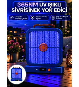 Mey İthalat® Şarjlı UV Işıklı Sinek Öldürücü Cihaz Mavi Elektrikli Sivrisinek Yok Edici