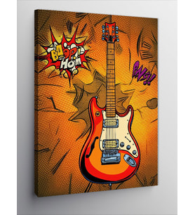 Kanvas Tablo Renkli Gitar Poster