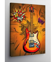 Kanvas Tablo Renkli Gitar Poster