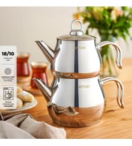 Emsan Lina Midi Çaydanlık Takımı İnox 1 - 1.6 Lt
