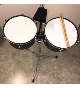 Cremonia TM100 Metal Latin Timbale Seti (13 ve 14 İnç) Stand Dahil, Gümüş Renk, Profesyonel Perküsyon Seti