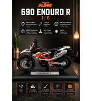 KTM 690 Enduro R 1:18 Ölçek Die-Cast Metal Motosiklet Maketi Sergi Standlı Koleksiyonluk Motor Lisanslı