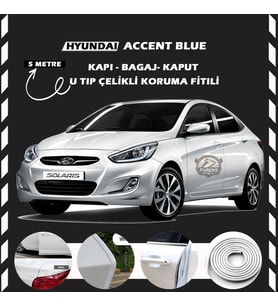 Hyunda Accent Blue Oto Araç Kapı Koruma Fitili 5metre Parlak Beyaz Renk