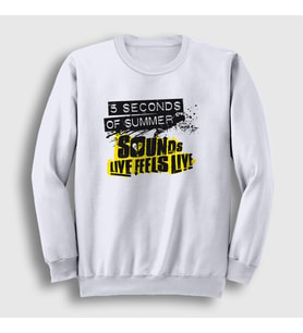 Presmono Unisex Beyaz Good 5 Seconds Of Summer Sweatshirt 78831tt