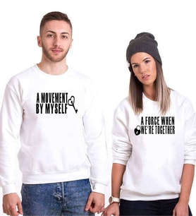 Tshirthane A Movement By Myself Sevgili Kombinleri Sweatshirt Kombini (Tek Ürün Fiyatıdır.)