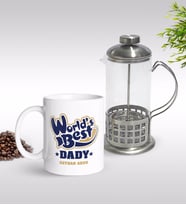 BK Gift Kişiye Özel Dünyanın En İyi Babası Tasarımlı Kupa & French Press Seti-3 (Model 1)