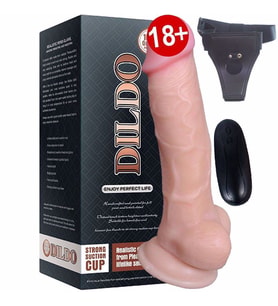 10 Modlu Titreşimli 17 cm Realistik Belden Bağlamalı Strapon Penis