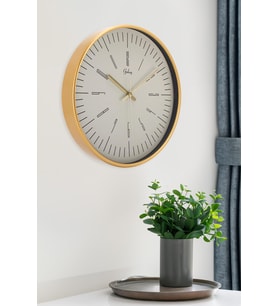DEKORATİF BEYAZ KADRANLI GOLD DUVAR SAATİ 29.5 CM