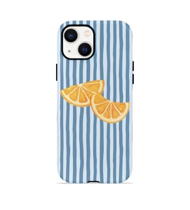 iPhone 15 Plus Vorian Çift Katmanlı Kılıf Blue Orange Slices