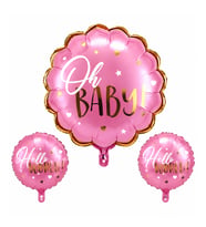Hello World Set Pembe Folyo Balon