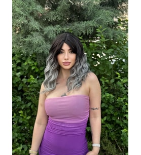 Luxury Dalgalı Perçemli SiyahGri Vip Model
