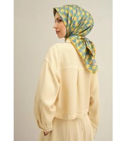 Armine Sura İpek Eşarp 9309 - 05 Sarı Karışık Desen