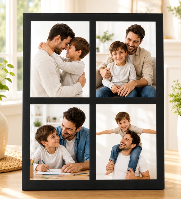 Kişiye Özel Çerçeve Masaüstü Çerçeve 4 Fotoğraflı Ahşap Mdf Resimli Kolaj Çerçeve