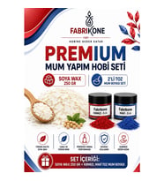 Premium Mum Yapım Hobi Seti - Soya Wax 250 gr - 2'li Toz Mum Boyası Seti - Kırmızı, Mavi BKFABSW2502KM
