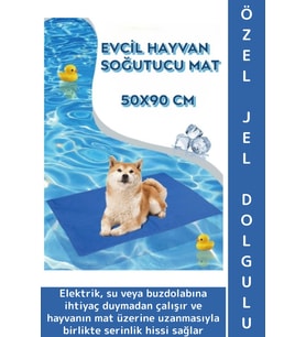 Evcil Hayvan Kolay Temizlenir Hafif Kaymaz Özel Jel Dolgulu Kedi Köpek Soğutucu Yatak Mat 50 X 90 Cm