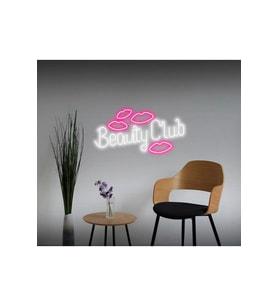 Beauty Club Yazılı ve Şekilli Neon Tabela