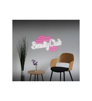 Beauty Club Yazılı ve Şekilli Neon Tabela