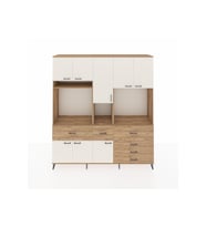 Hyperion Dolap 10 Raflı 6 Çekmeceli 8 Kapaklı 220x44x243 Çam-Aytaşı/Çam