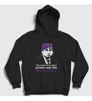 Presmono Unisex Siyah Prison Mike Michael Scott The Office Kapüşonlu Sweatshirt 345958tt