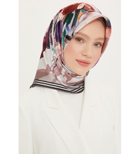 Dj  %100 Saf İpek  Eşarp (Nostalji Sura)-  İlkbahar - Yaz 8713D-05