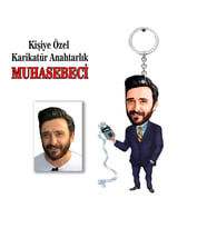 Kisiye Özel Karikatür  MUHASEBECİ, MALİ MÜŞAVİR anahtarlık