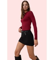 Kadın Yüksek Bel Mini Şort Etek 87% Polyester 13% Elastan Günlük Yaz Aylarının Vazgeçilmezi
