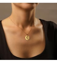 Kişiye Özel 925 Ayar Gümüş Minimalist Yaprak Kolye (Gold)