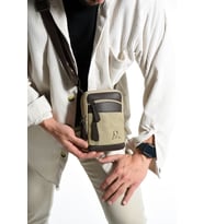 M 420 Mega Bag Çok Gözlü Küçük Günlük Omuz / Çapraz Çanta Camel-Kahve